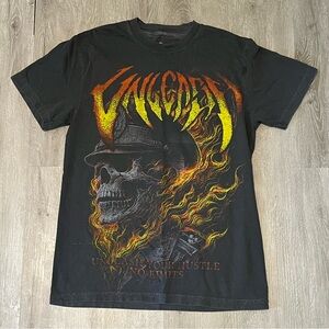 Motion Studios made in USA Black Graphic Tee with Skull Design